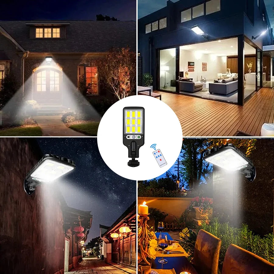 108COB Solar Street Lights Outdoor Motion Sensor Solar Outdoor Lights Waterproof Wall lights Street Lamp With 3Mode Garage Yard