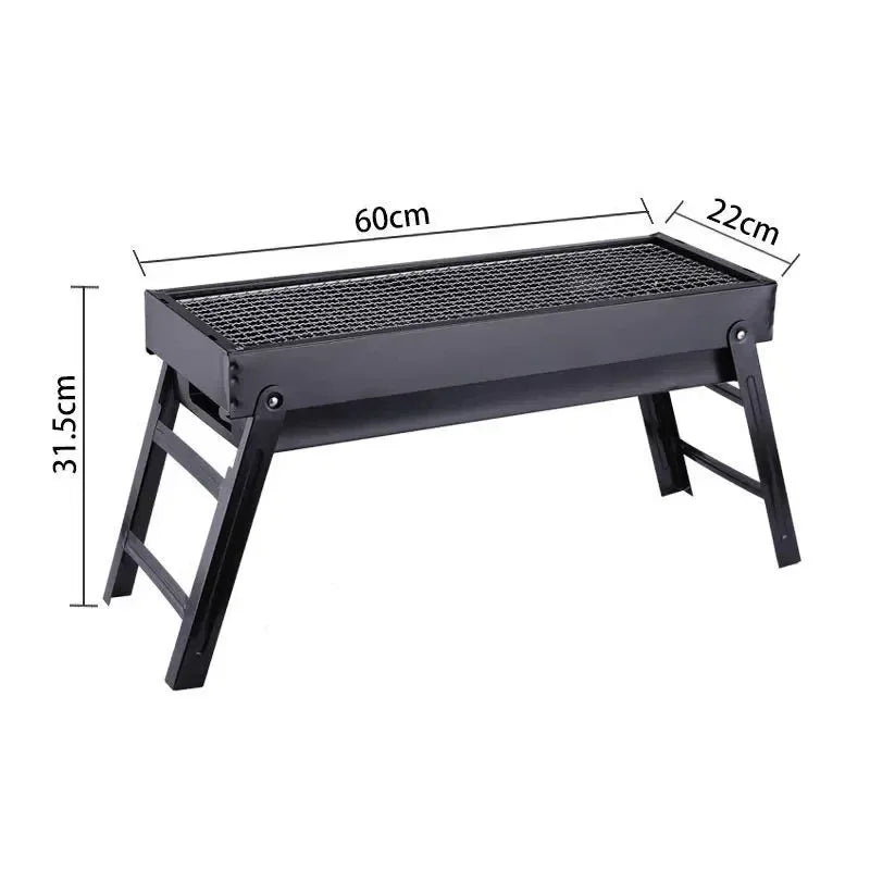 Large 60CM BBQ Barbecue Grill Folding Portable Charcoal Outdoor Camping Picnic Burner Foldable Charcoal Camping Barbecue Oven