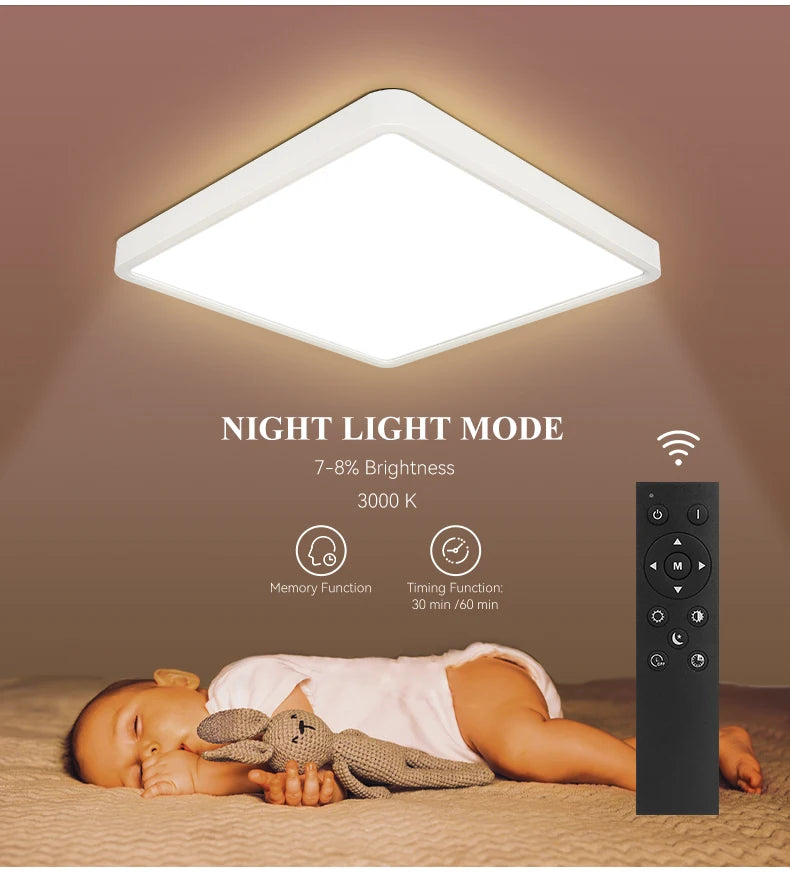 Remote Dimming LED Ceiling Light Smart Lustre RGB Tuya Lighting Bluetooth Home Interior Decoration Alexa Ceiling Panel Lamps Led