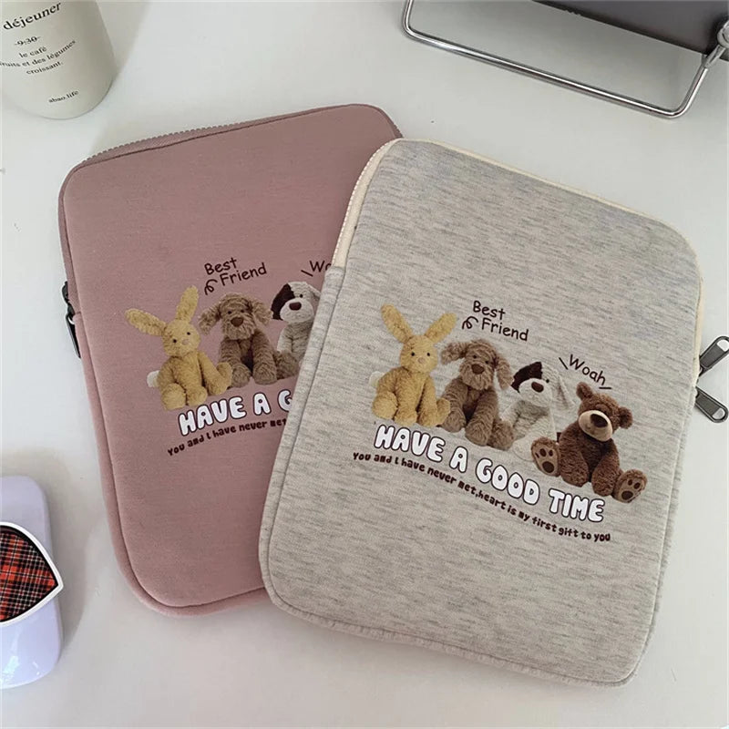 Women Cute Laptop Sleeve Case Table Protective Pouch Bag 11 12 13.6 14 15.6 Inch Cartoon Laptop Zipper Bags for Ipad Macbook HP