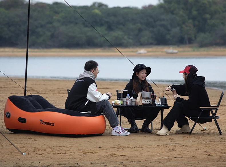 Outdoor Automatic Inflatable Mattress Camping Sleeping Bed Portable Beach Sofa Lunch Break Mat Household Cushion Car Recliner