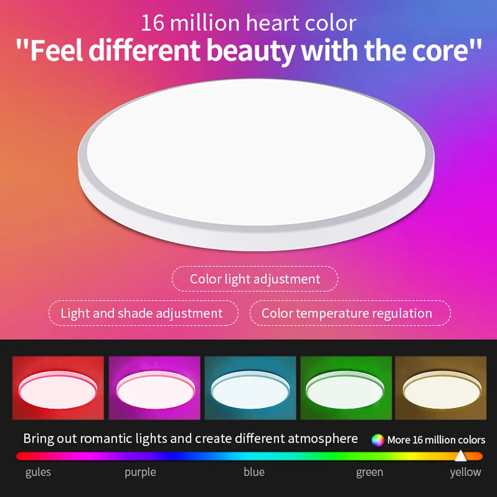 Tuya WiFi Smart LED Ceiling Lights 110v-240v RGB Dimmable Ceiling Lamps Round Ceiling Lamp For Bedroom Living Home Alexa Google