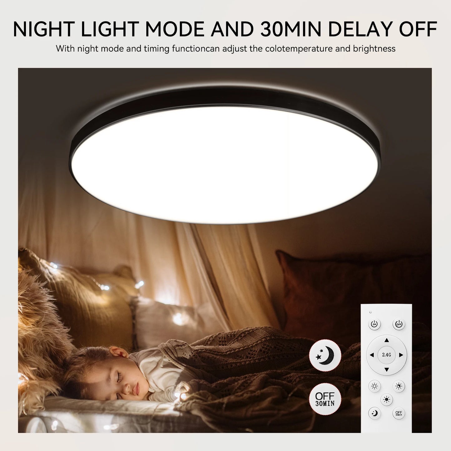 Remote Dimming LED Ceiling Light Smart Lustre RGB Tuya Lighting Bluetooth Home Interior Decoration Alexa Ceiling Panel Lamps Led