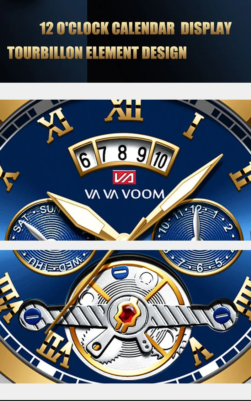 2023 New VA VA VOOM Top Brand Dropshipping Relogio Masculino Men Luxury Luminous Wristwatch Imitate Quartz Sports Watch For Men