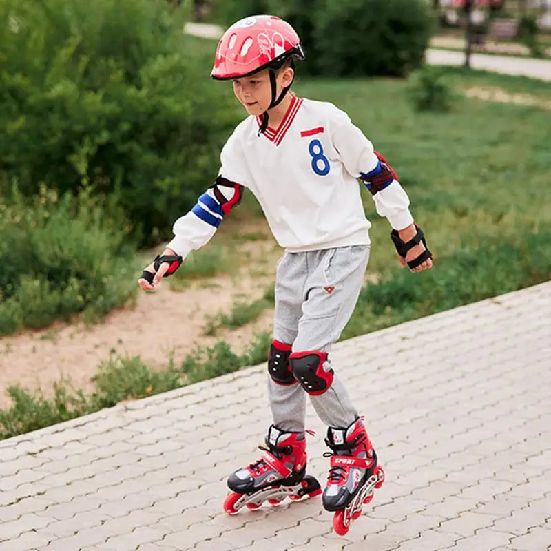 Children Roller Skates Skating Shoes Kids Single Row Roller Skates Boy's Girl's Size Adjustable 4 Wheels Flash Skates Shoes