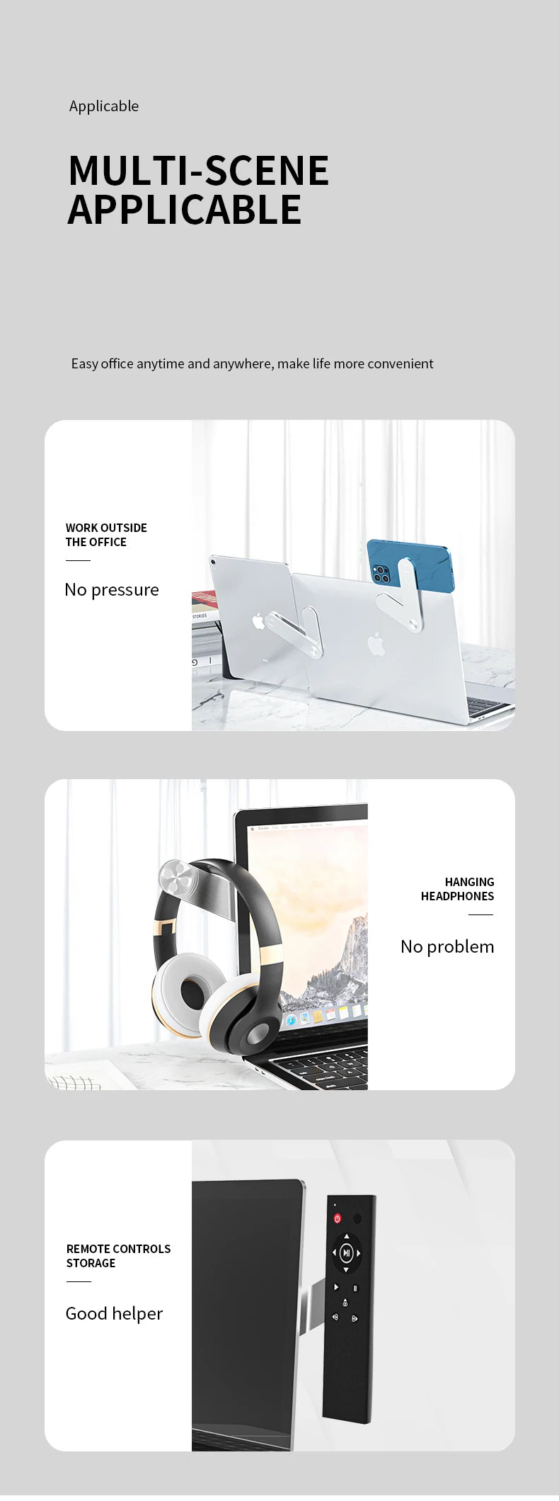 Laptop Screen Support Holder Magnetic Folding Holder Side Mount Tablet Phone Stand Adjustable Display Desktop Bracket