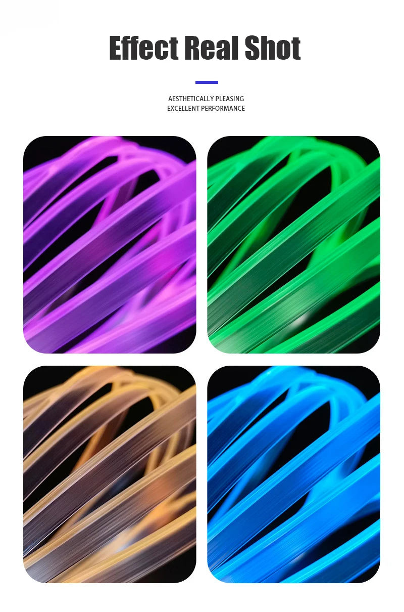 Car Interior Atmosphere Light Ambient LED Light Strip RGB Invisible USB Fiber Optic Lamp Trim Decor support APP Control