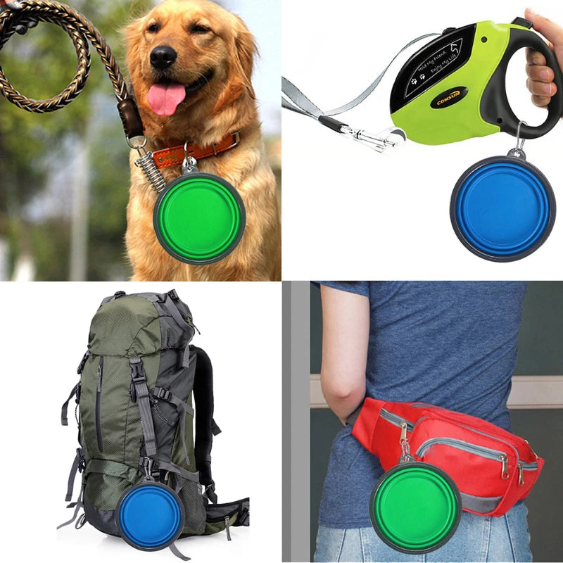 Foldable Pet Travel Bowl 350ML Portable Cat Outdoor Water Bowl Puppy Food Container Silicone Collapsible Feeder Dog Accessories