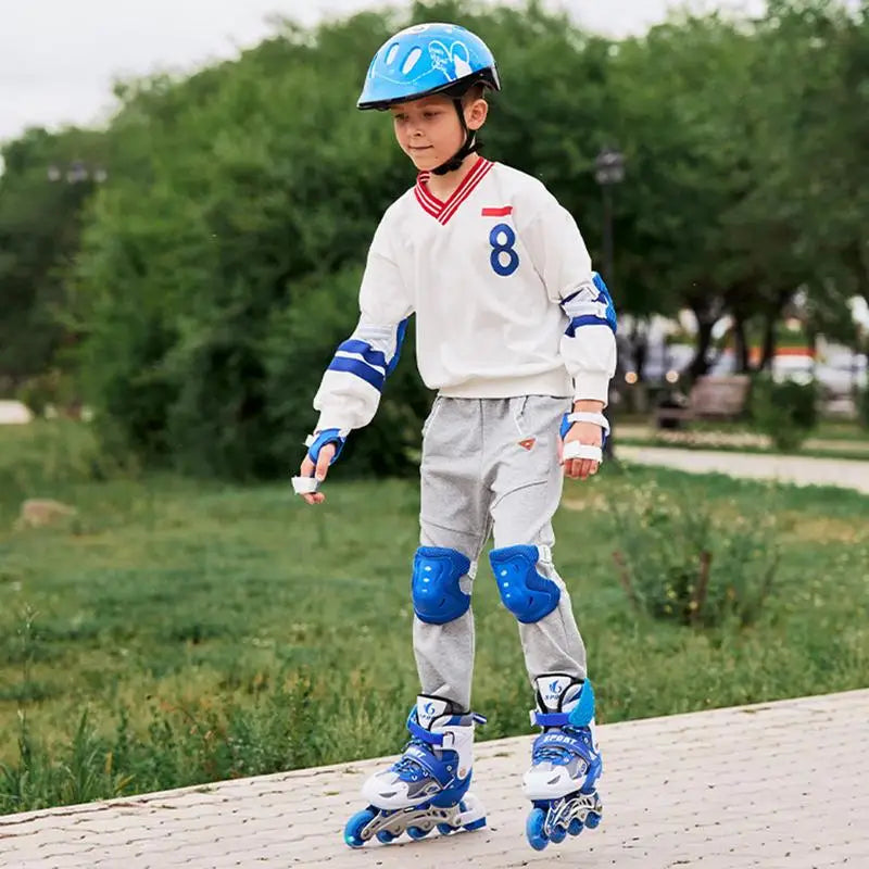Children Roller Skates Skating Shoes Kids Single Row Roller Skates Boy's Girl's Size Adjustable 4 Wheels Flash Skates Shoes