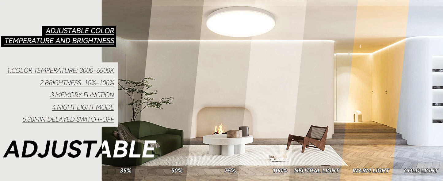 Remote Dimming LED Ceiling Light Smart Lustre RGB Tuya Lighting Bluetooth Home Interior Decoration Alexa Ceiling Panel Lamps Led