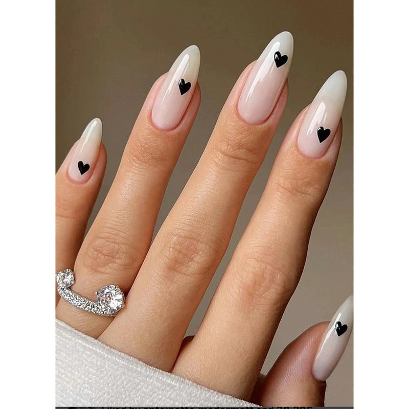 24P Removable Ballerina Press On Nail Art Long Round Head Fake Nails Full Cover Artificial Wearing Reusable False Nails Finished