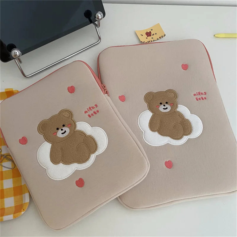 Women Cute Laptop Sleeve Case Table Protective Pouch Bag 11 12 13.6 14 15.6 Inch Cartoon Laptop Zipper Bags for Ipad Macbook HP