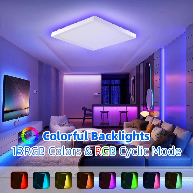 Remote Dimming LED Ceiling Light Smart Lustre RGB Tuya Lighting Bluetooth Home Interior Decoration Alexa Ceiling Panel Lamps Led