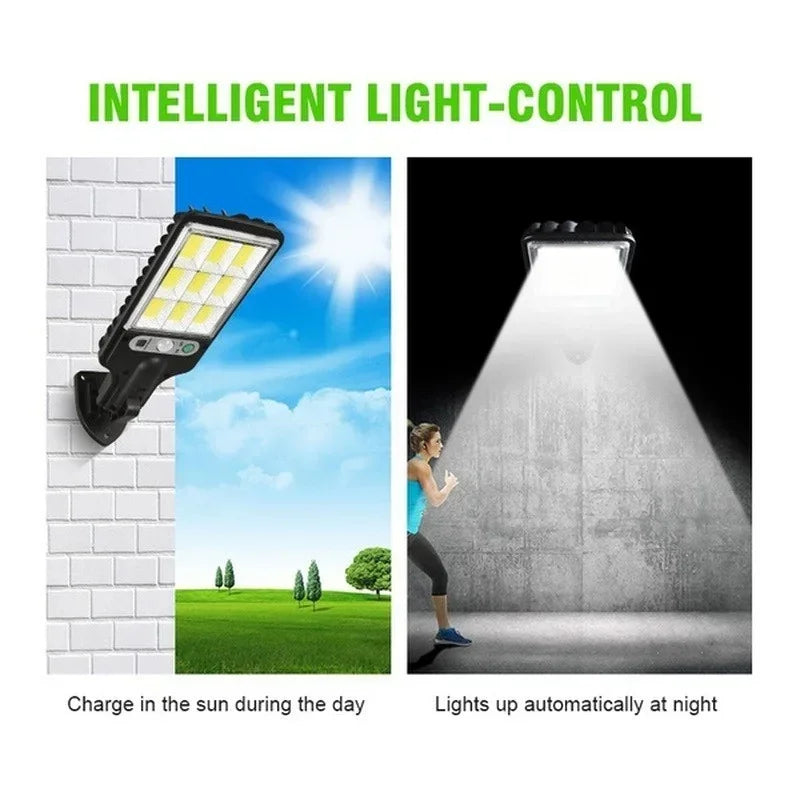 Solar Street Lights Outdoor, Solar Lamp With 3 Light Modes Waterproof Motion Sensor Security Lighting for Garden Patio Path Yard