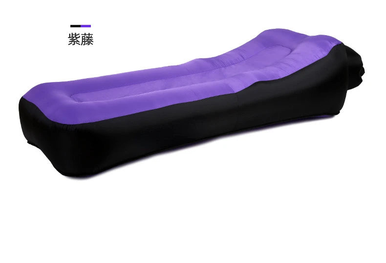 Lazy Sofa Camping Mat Double Layer Thicken Portable Lazy Inflatable Air Cushion Inflatable Sofa Bed Beach Air Bed Mat Has Pillow