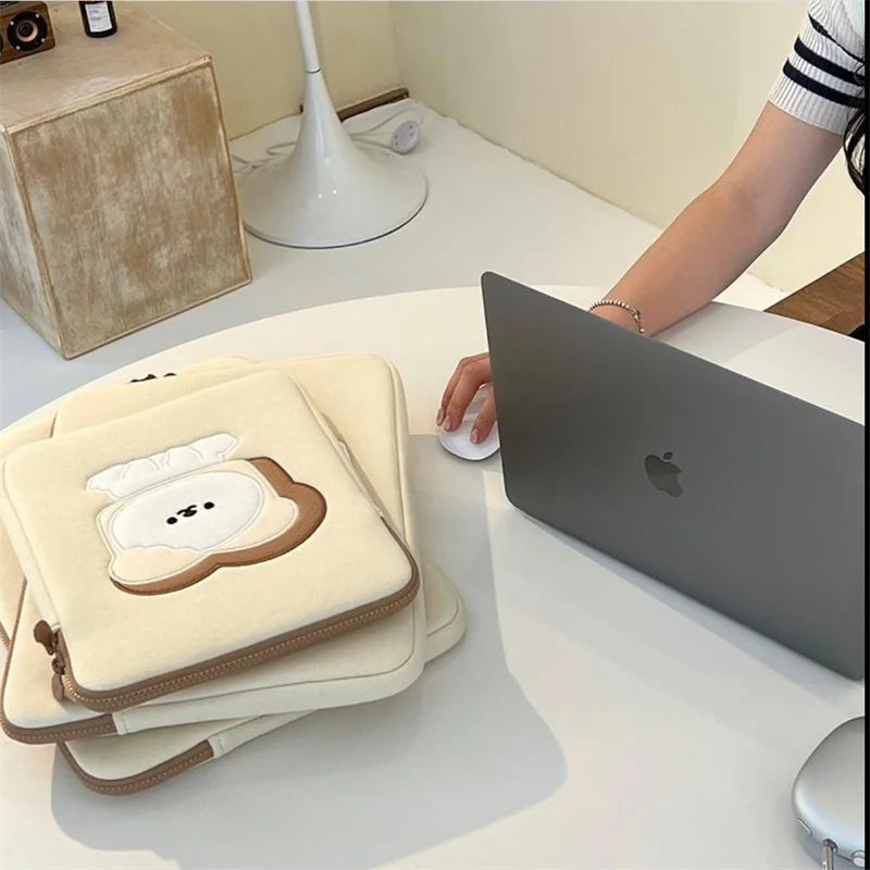Women Cute Laptop Sleeve Case Table Protective Pouch Bag 11 12 13.6 14 15.6 Inch Cartoon Laptop Zipper Bags for Ipad Macbook HP