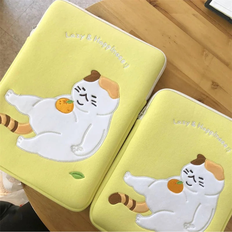 Women Cute Laptop Sleeve Case Table Protective Pouch Bag 11 12 13.6 14 15.6 Inch Cartoon Laptop Zipper Bags for Ipad Macbook HP