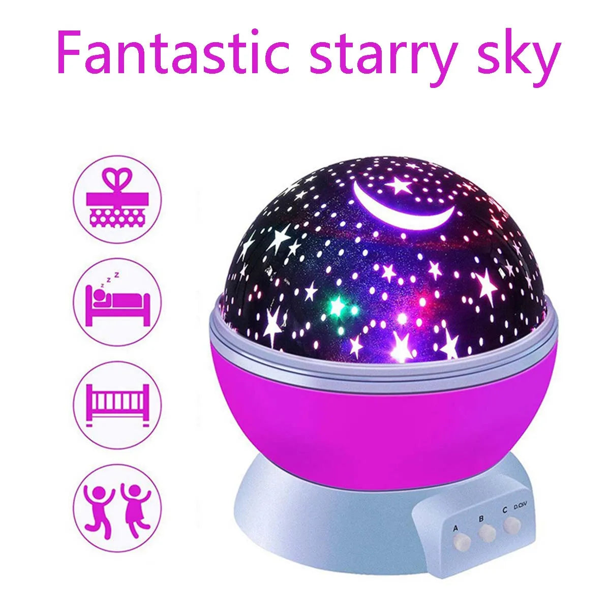 1pc LED Colorful Dream Auto Rotating Starry Sky Light Night Light USB Starry Sky Projector Small Table Light Night Light