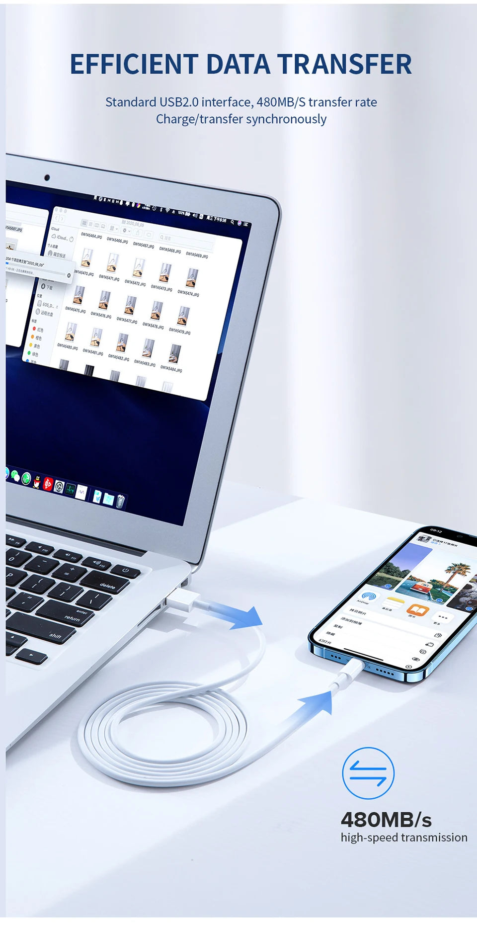 1-5Pcs PD 20W Fast Charging Cable For Apple iPhone 14 11 13 12 Pro Max Plus XS XR Phone USB Data Wire Cord Charger Accessories