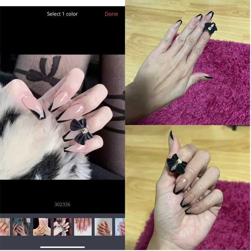 24pcs Mid Length Fake Nails Ballet Removable Wear Full Cover Coffin Head Press on Nail Artificial Manicure Patch False Nail Tips