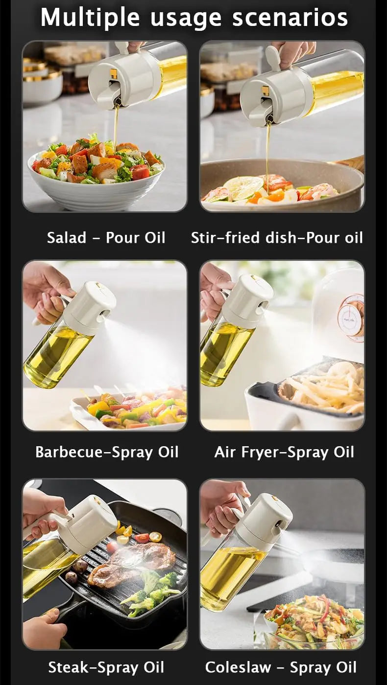 550ml Oil Spray Bottle Kitchen BBQ Cooking Olive Oil Dispenser Camping Baking Empty Vinegar Soy Sauce Sprayer Containers