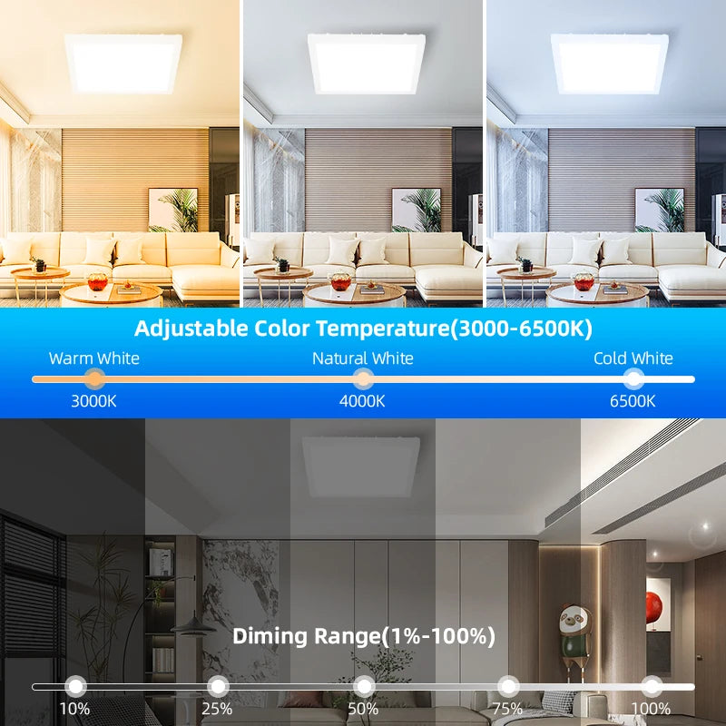 Remote Dimming LED Ceiling Light Smart Lustre RGB Tuya Lighting Bluetooth Home Interior Decoration Alexa Ceiling Panel Lamps Led