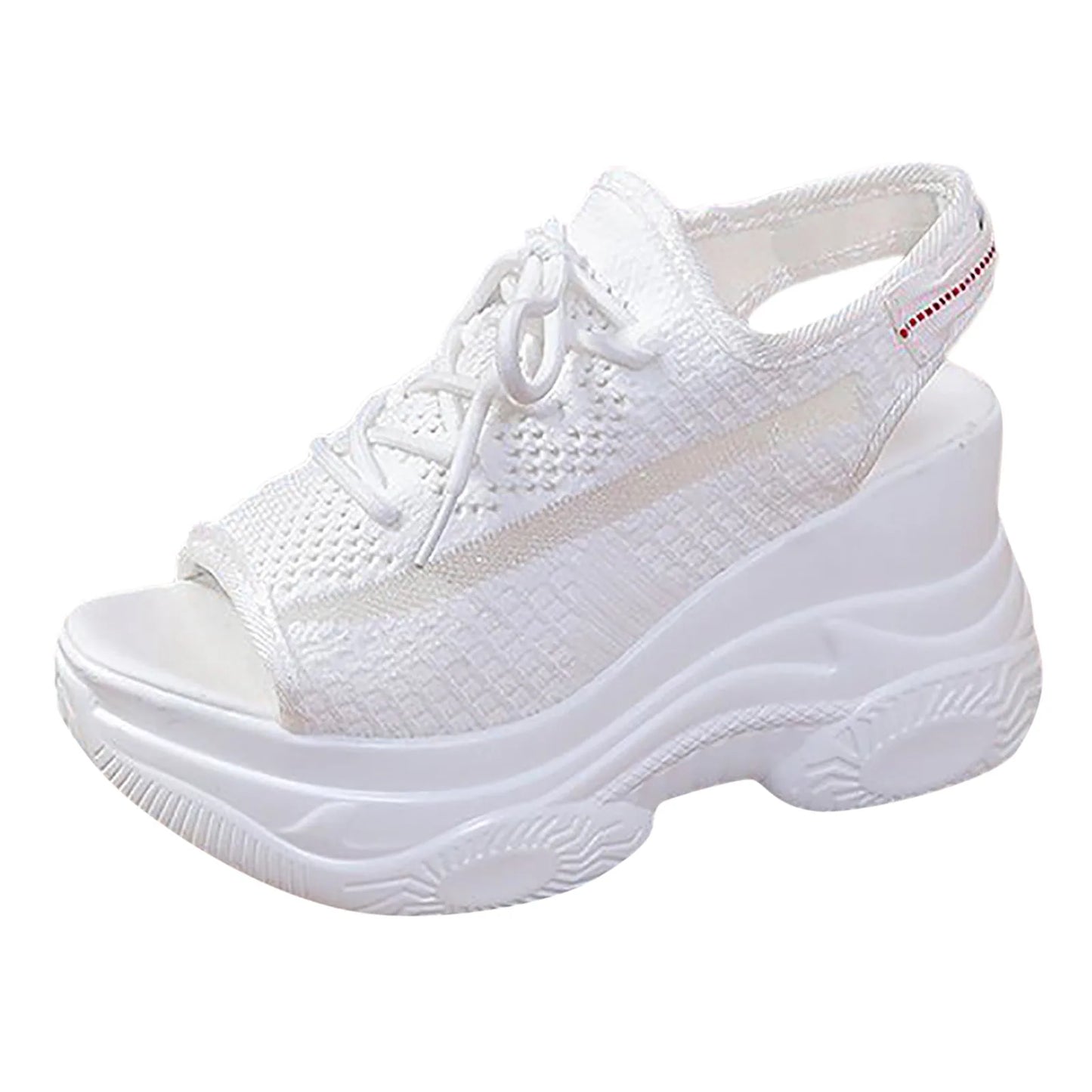 Sandals Woman Summer 2023 Hollow Out Sport Shoes Fabric Lace Up Front Sandals Outside Streetwear Indoor Outdoor Female Shoes