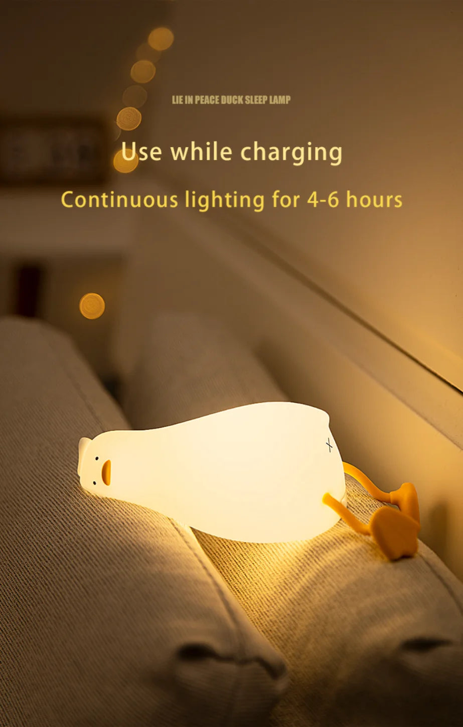 LED Children Night Light Rechargeable Silicone Squishy Duck Lamp Child Holiday Gift Sleeping Creative Bedroom Desktop Decor Lamp