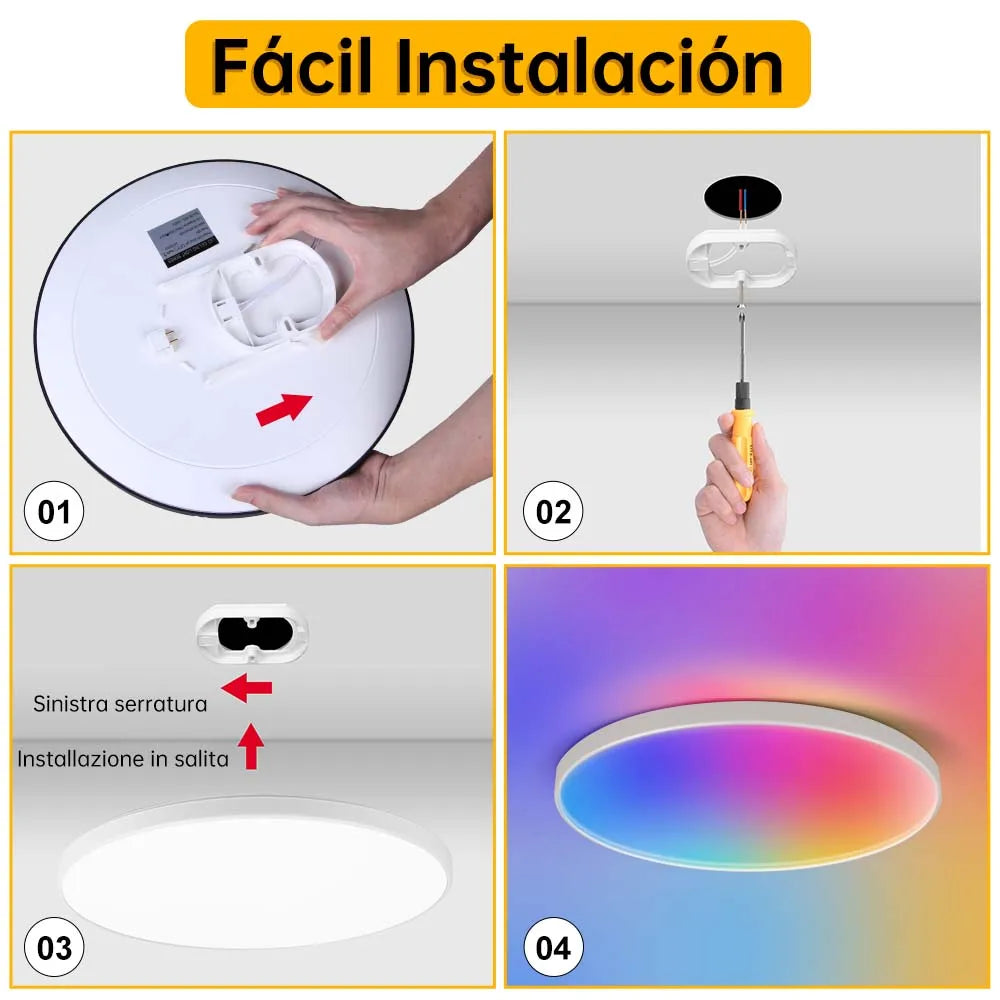 Remote Dimming LED Ceiling Light Smart Lustre RGB Tuya Lighting Bluetooth Home Interior Decoration Alexa Ceiling Panel Lamps Led