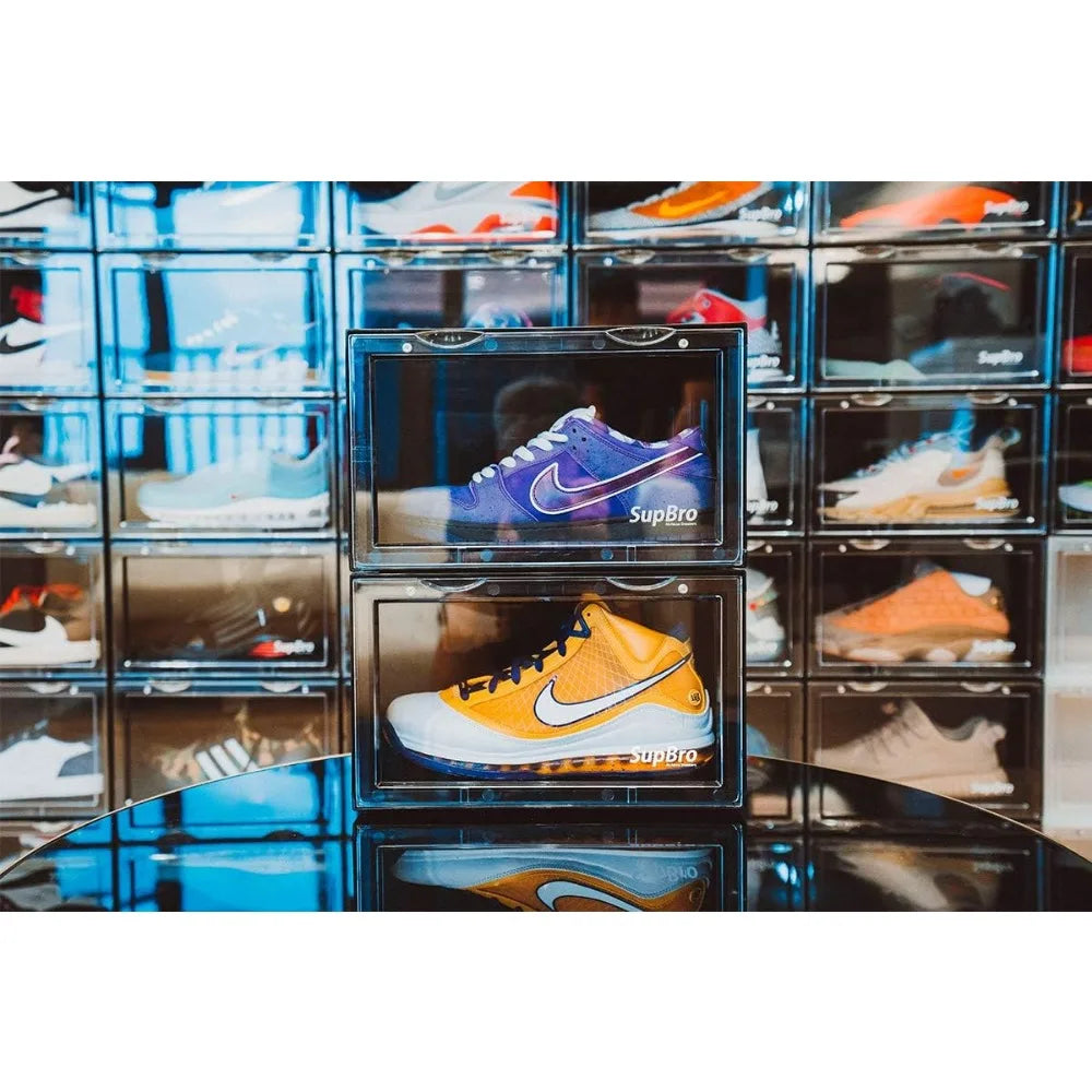 Collection Crate - Easy Access Storage Shoes Box -Plastic Foldable Stackable Sneaker Display Storage