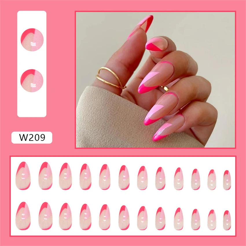 24Ps/Set Square Head Coffin Wearing False Nails Art Pink Matte French Fake Nails Leopard Artificial Acrylic White Press on Nails