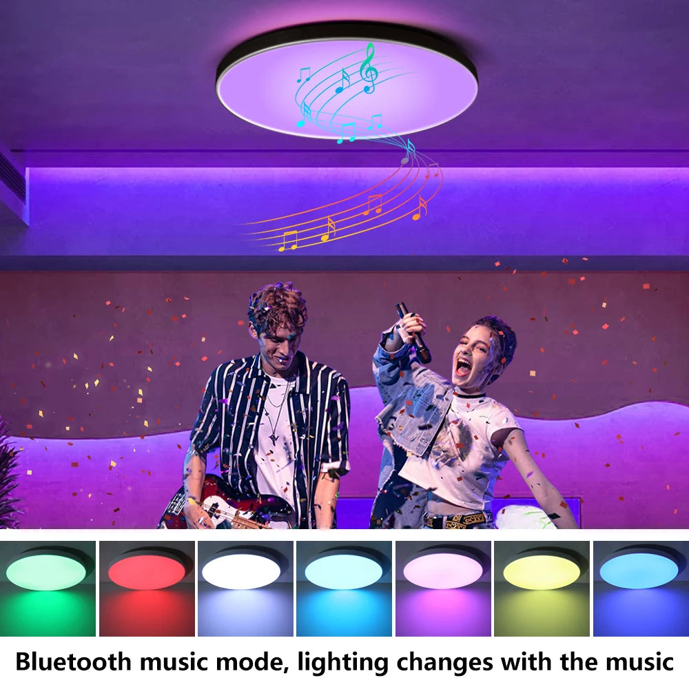 Remote Dimming LED Ceiling Light Smart Lustre RGB Tuya Lighting Bluetooth Home Interior Decoration Alexa Ceiling Panel Lamps Led