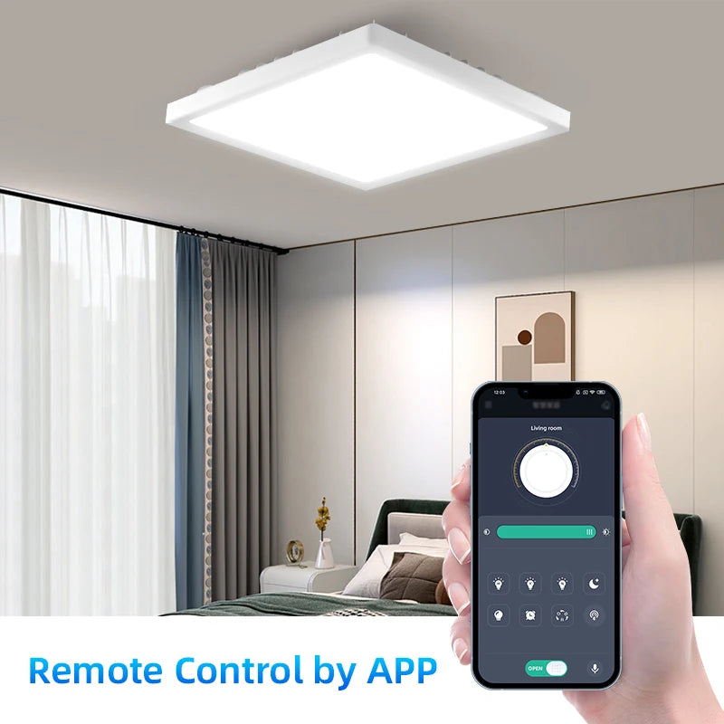 Remote Dimming LED Ceiling Light Smart Lustre RGB Tuya Lighting Bluetooth Home Interior Decoration Alexa Ceiling Panel Lamps Led