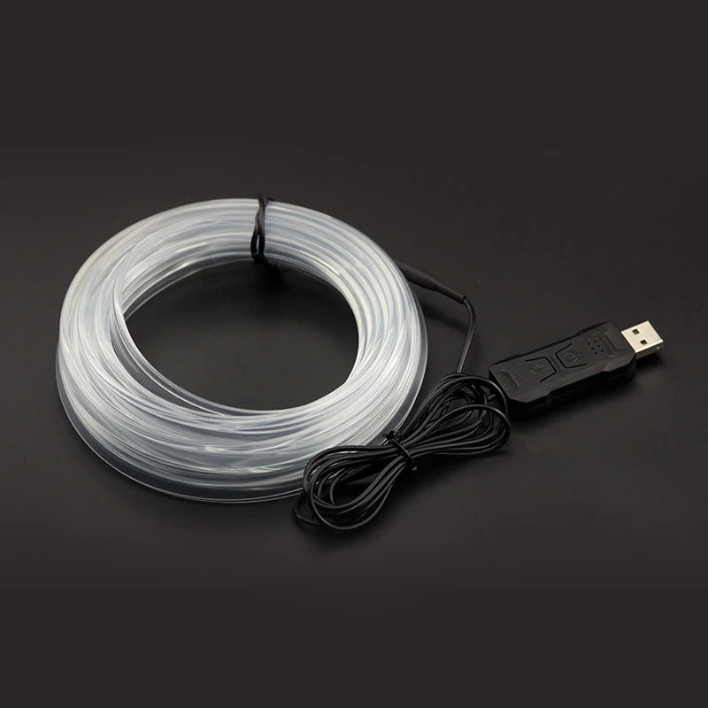 Car Interior Atmosphere Light Ambient LED Light Strip RGB Invisible USB Fiber Optic Lamp Trim Decor support APP Control