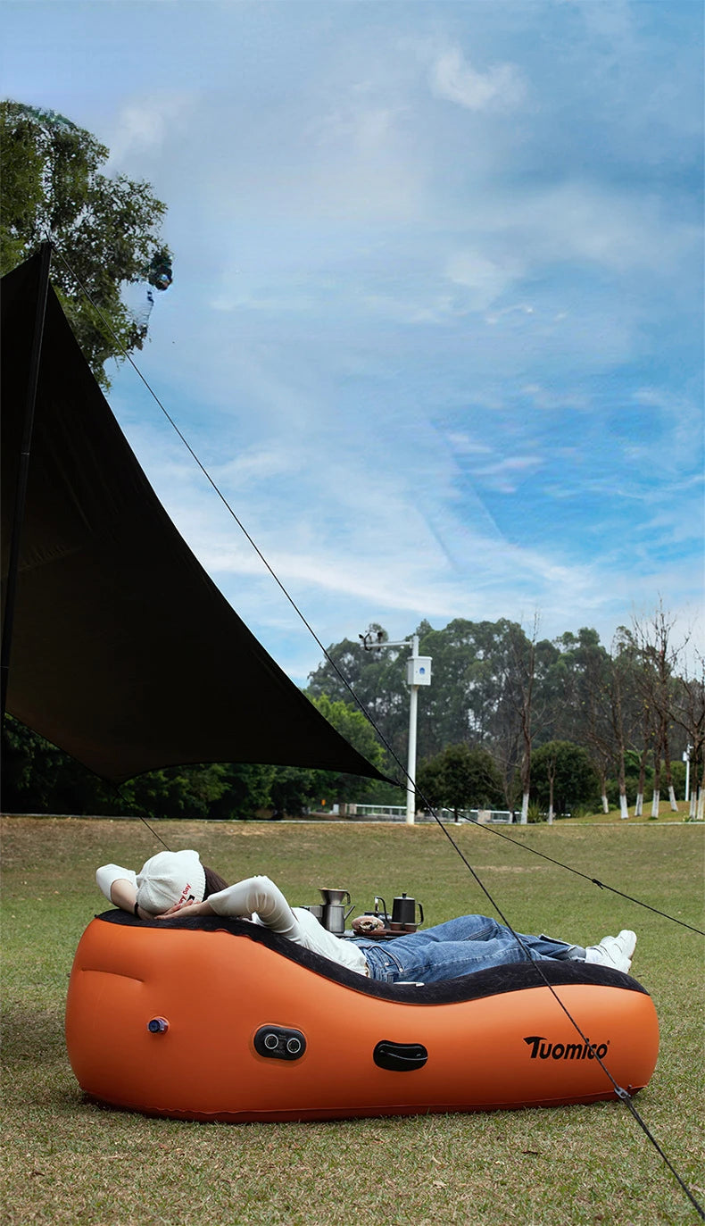 Outdoor Automatic Inflatable Mattress Camping Sleeping Bed Portable Beach Sofa Lunch Break Mat Household Cushion Car Recliner