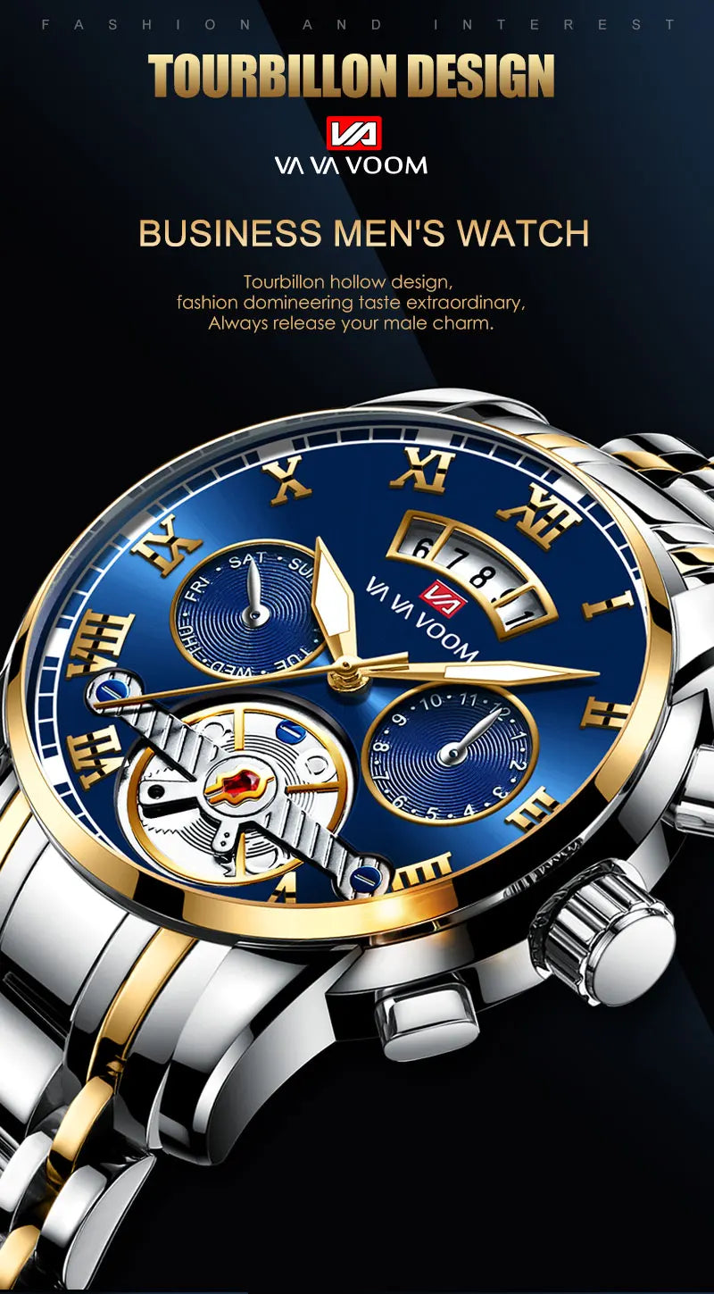 2023 New VA VA VOOM Top Brand Dropshipping Relogio Masculino Men Luxury Luminous Wristwatch Imitate Quartz Sports Watch For Men