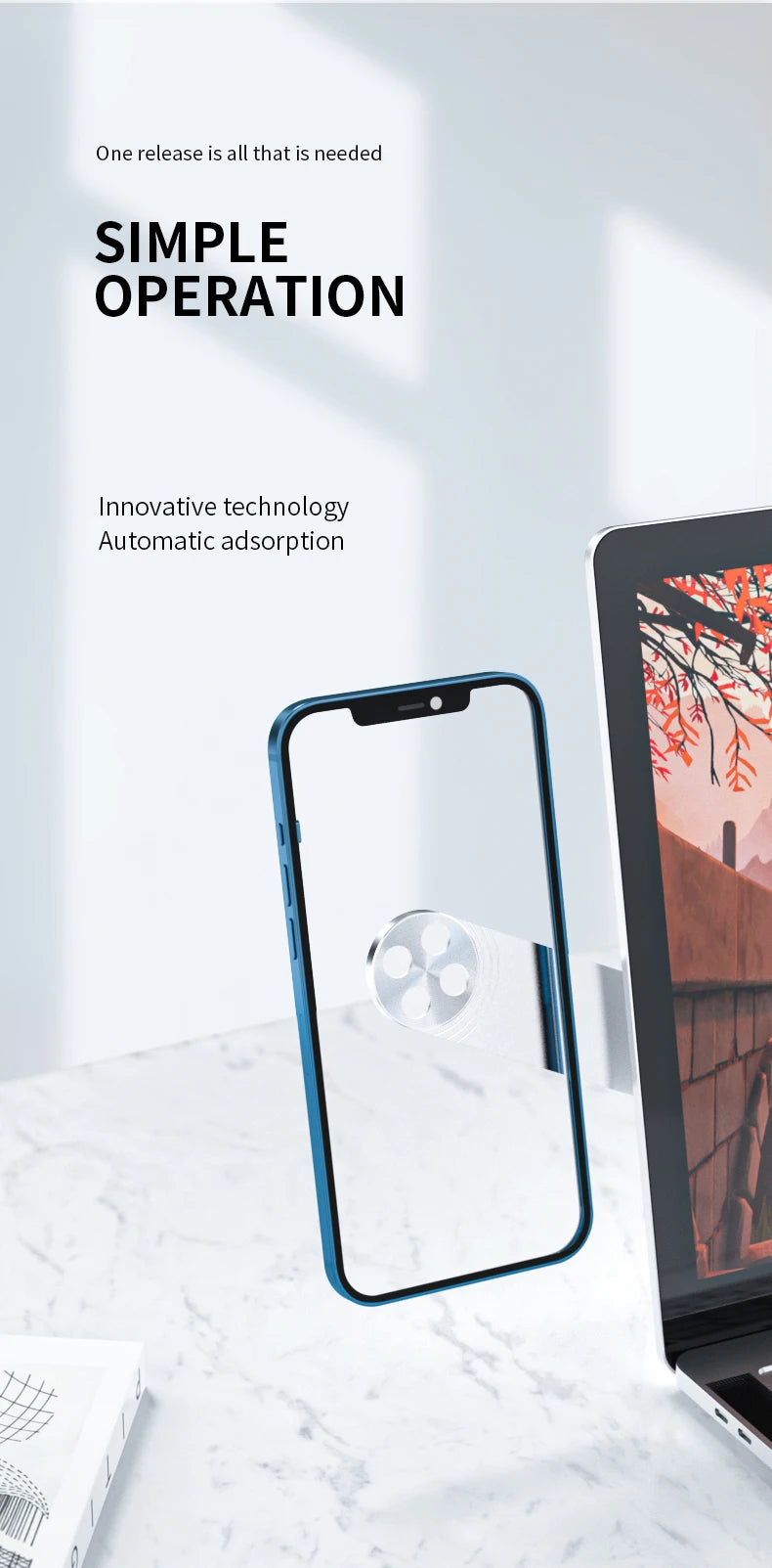 Laptop Screen Support Holder Magnetic Folding Holder Side Mount Tablet Phone Stand Adjustable Display Desktop Bracket