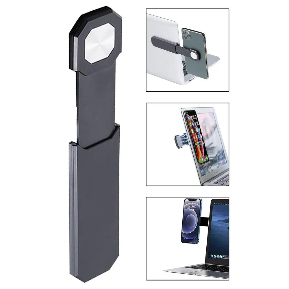 Laptop Phone Holder, Adjustable Laptop Side Mount Clip, Laptop Stand Monitor Expansion Bracket, Slim Portable Slide Smartphone