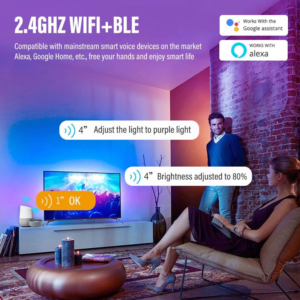 Tuya WiFi Smart LED Ceiling Lights 110v-240v RGB Dimmable Ceiling Lamps Round Ceiling Lamp For Bedroom Living Home Alexa Google