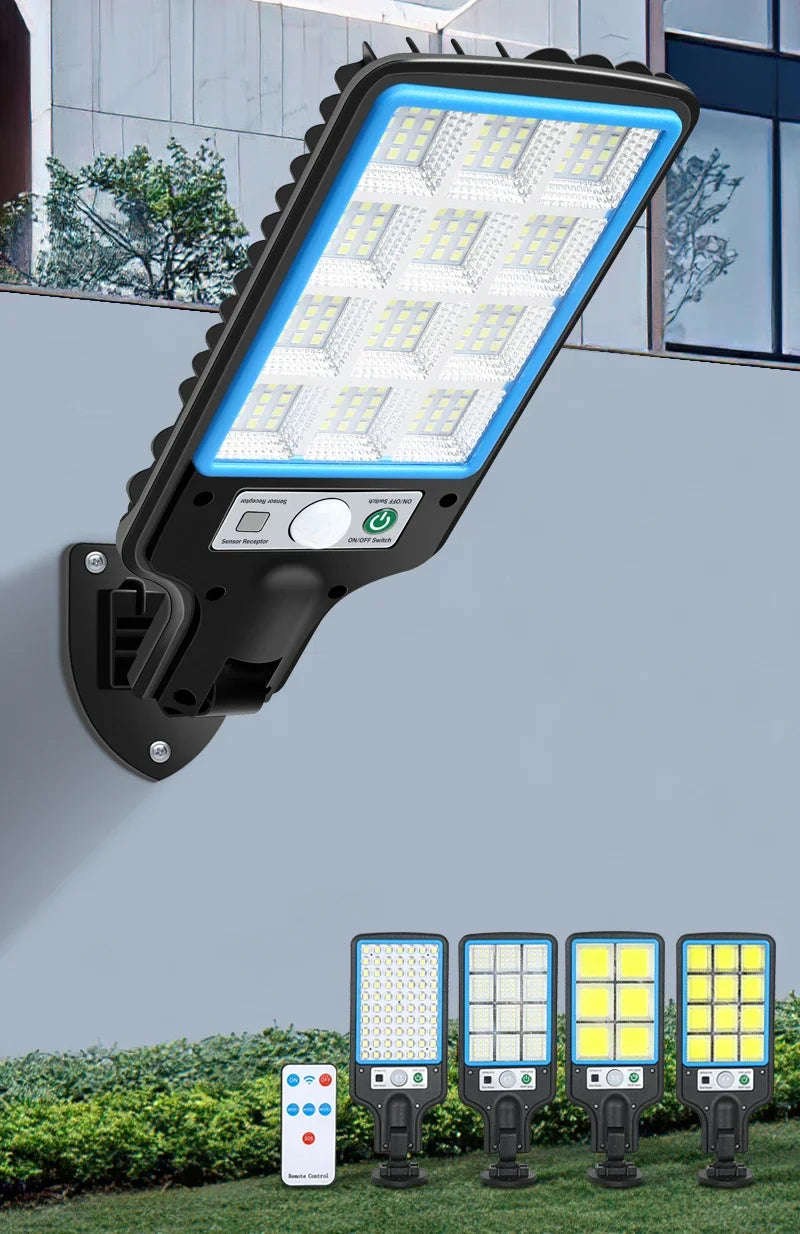 1~4PCS Solar Lights Outdoor With 3 Modes Waterproof Motion Sensor Security Lighting LED Wall Street Lamp for Garden 108/117COB