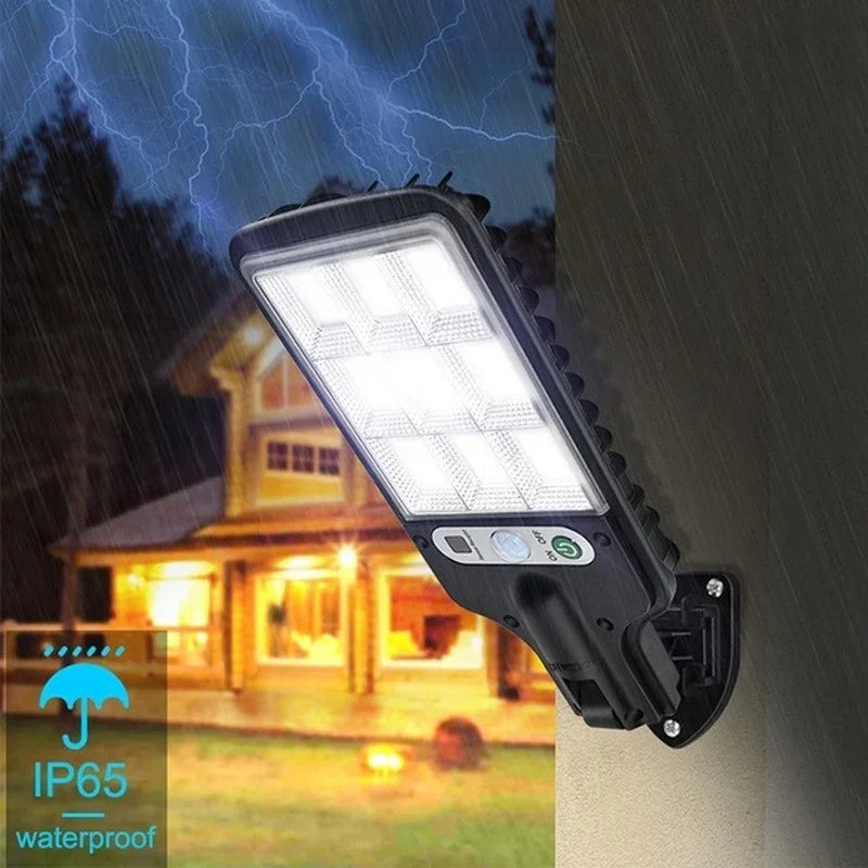 Solar Street Lights Outdoor, Solar Lamp With 3 Light Modes Waterproof Motion Sensor Security Lighting for Garden Patio Path Yard