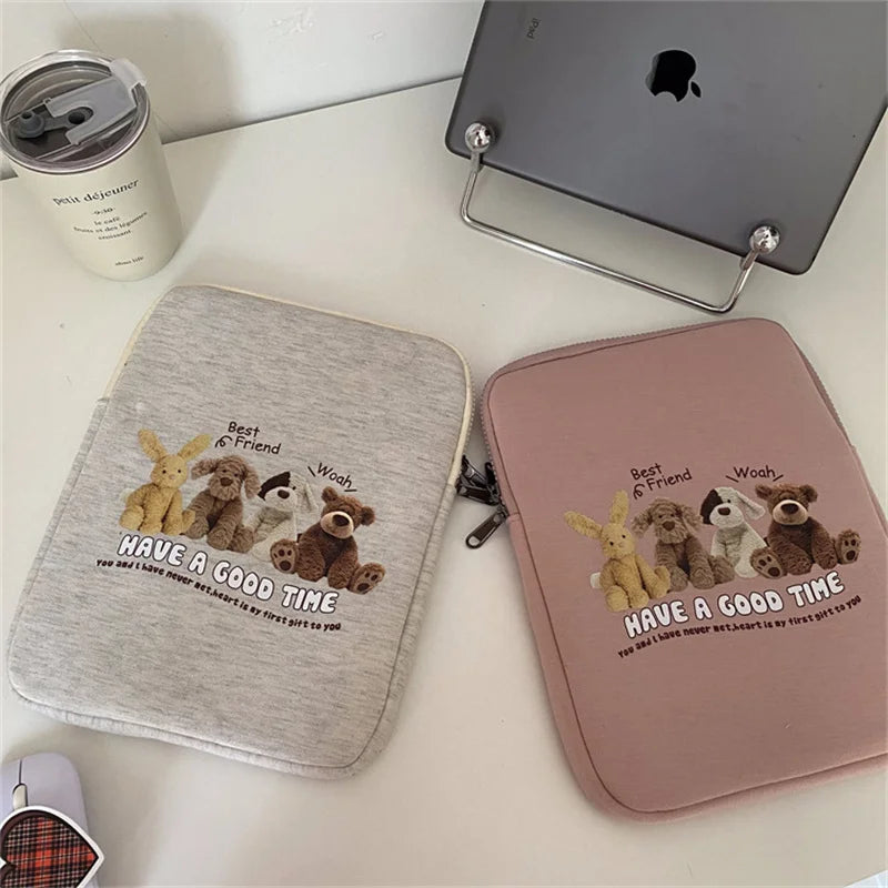 Women Cute Laptop Sleeve Case Table Protective Pouch Bag 11 12 13.6 14 15.6 Inch Cartoon Laptop Zipper Bags for Ipad Macbook HP