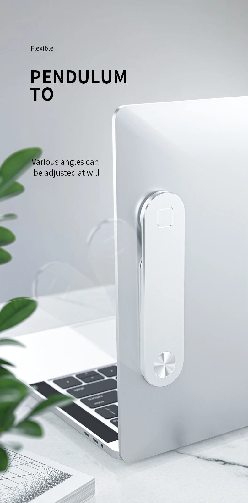 Laptop Screen Support Holder Magnetic Folding Holder Side Mount Tablet Phone Stand Adjustable Display Desktop Bracket
