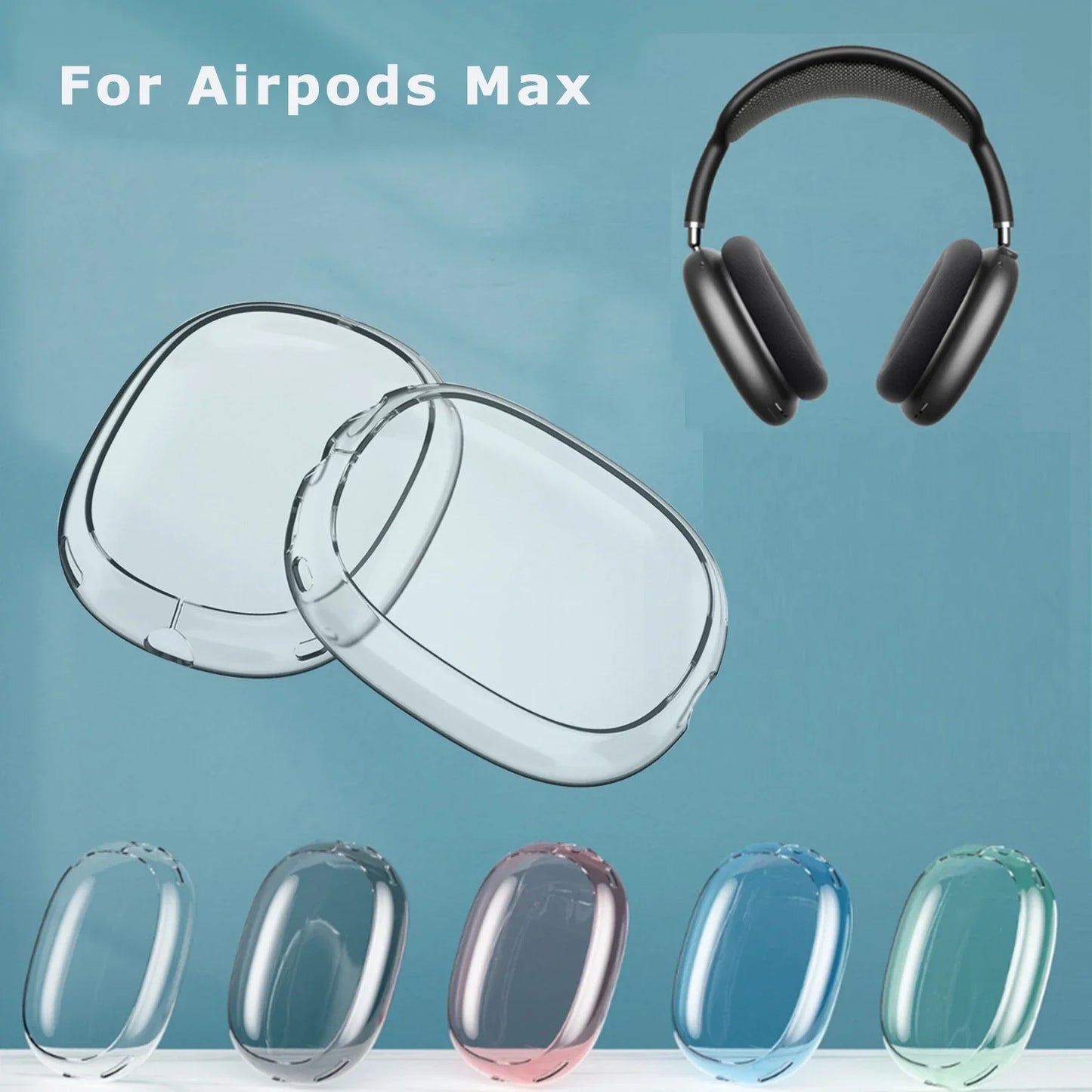 For Air Pods Max Transparent Case Protective Cover Headset Skin Cover Anti-Scratch For AirPods Headset Transparent Protect Shell