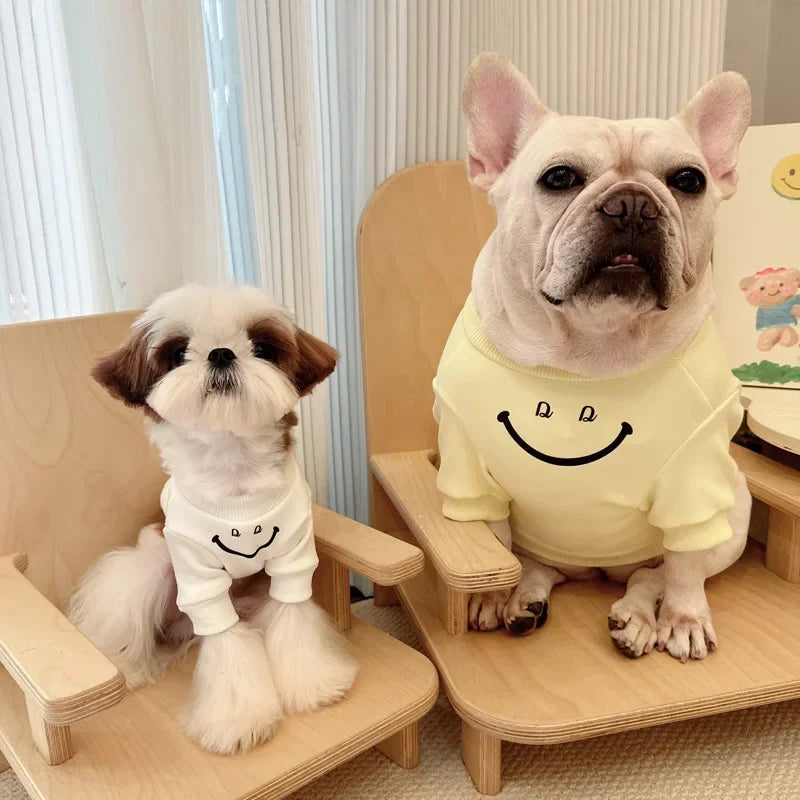 Pet Dog Clothes for Small Dogs Smile Face Coat for Yorkies Chihuahua Jacket Sweatshirt for French Bulldog Pet Puppy Clothing