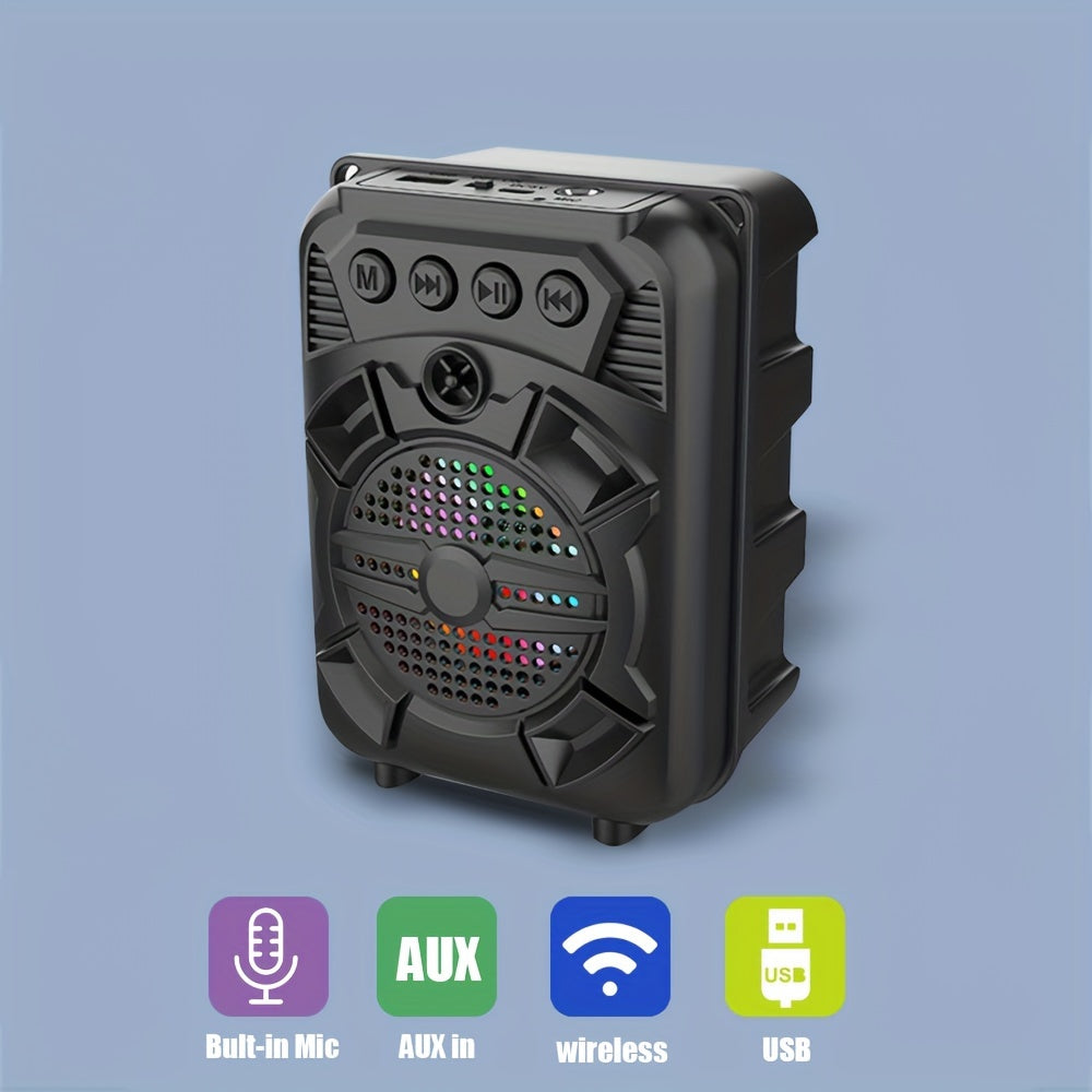 5W Wireless Portable Speaker - Compact Desktop Speaker with RGB Light, USB Charging, and TWS Pairing for Smartphones and Tablets - Outdoor-Ready Audio with Powerful Sound, Model ZQS1315