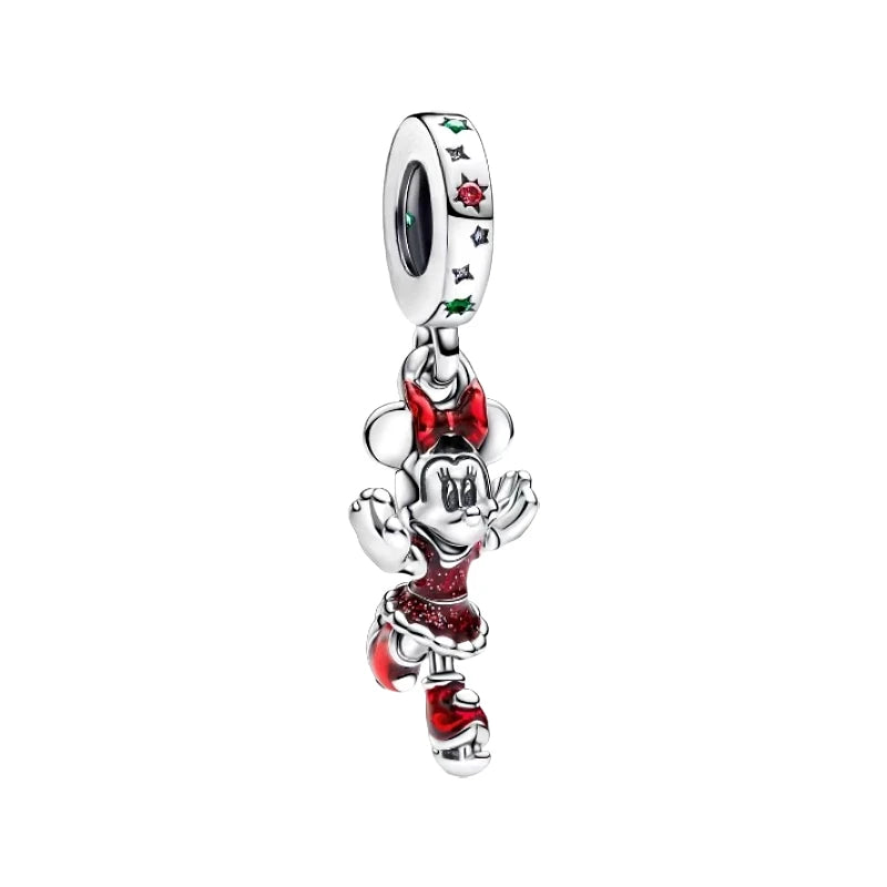 925 sterling silver jewelry MINISO Disney Halloween trio charm suitable for Pando original bracelet women pendant beads DIY gift