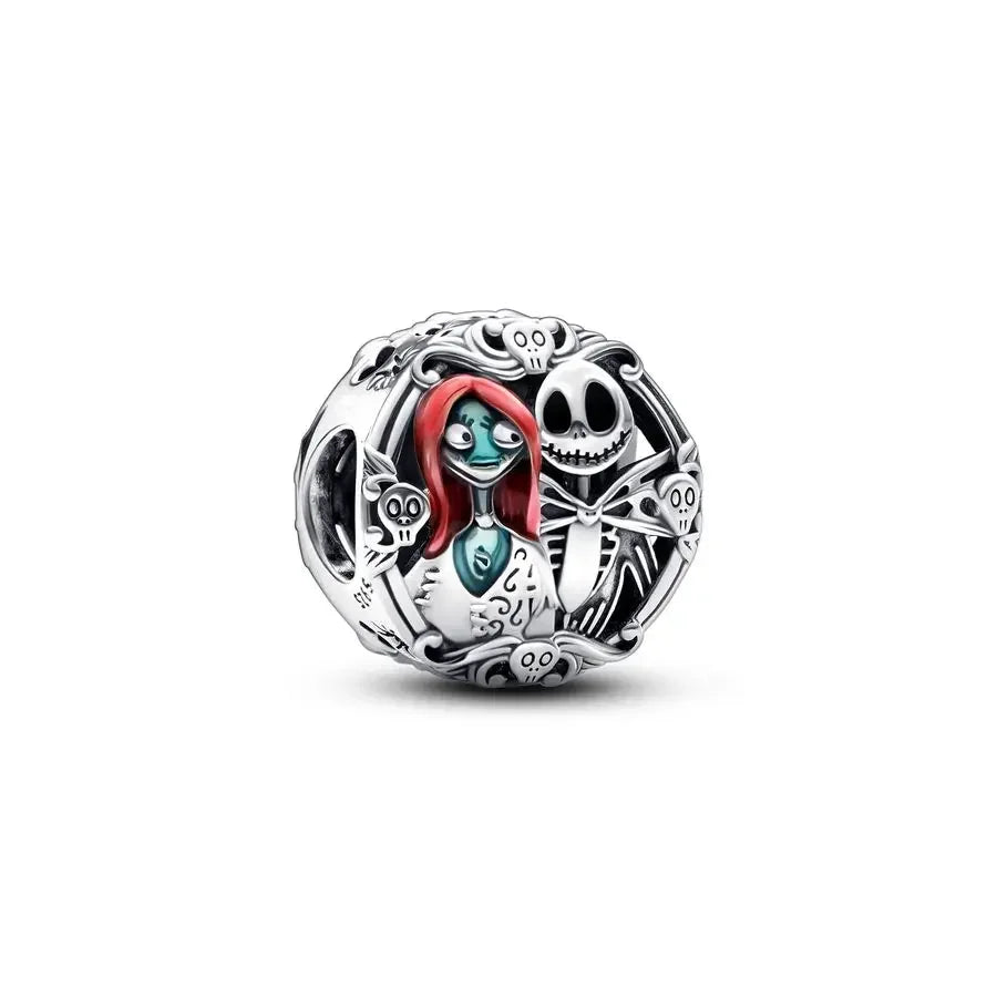 925 sterling silver jewelry MINISO Disney Halloween trio charm suitable for Pando original bracelet women pendant beads DIY gift