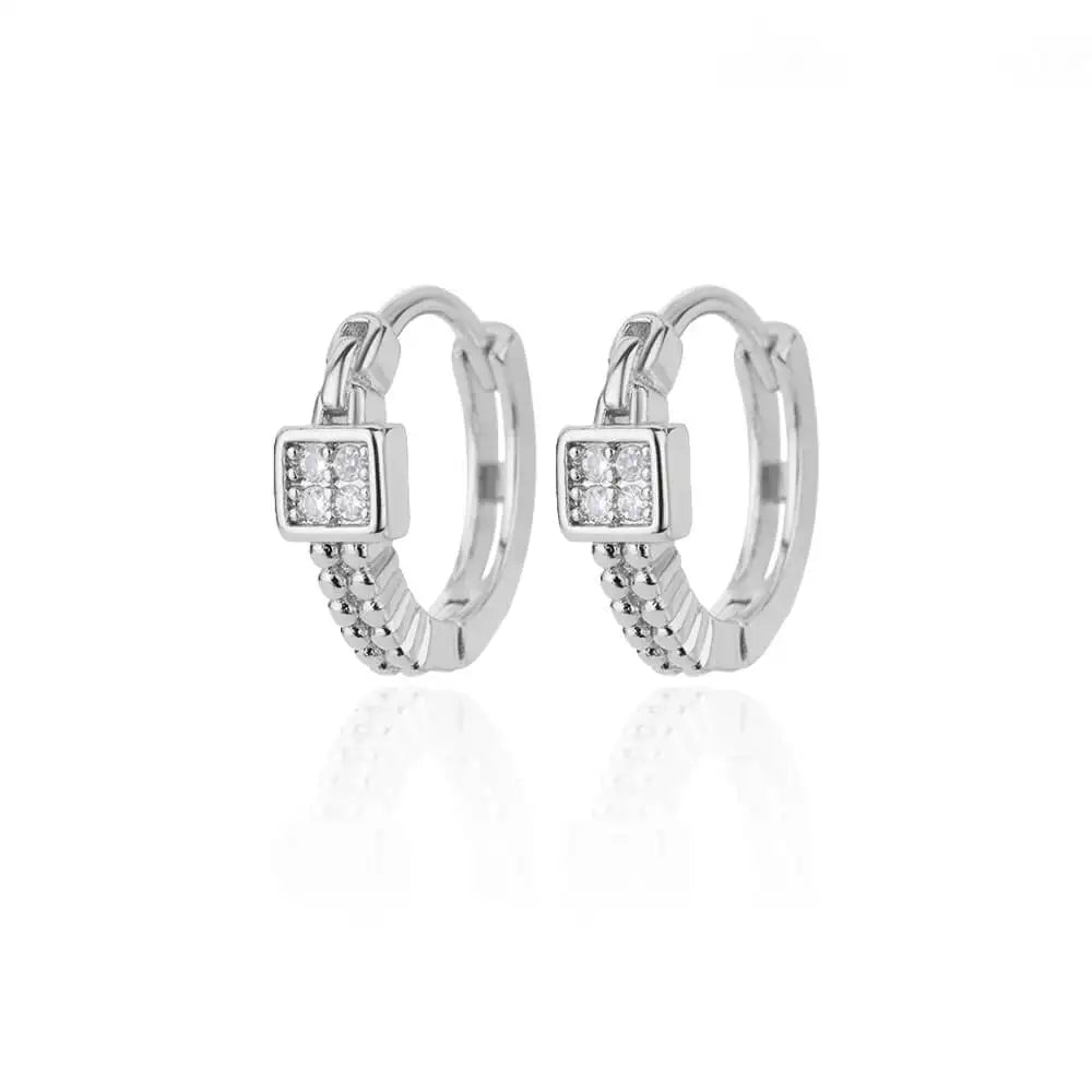 Zircon Round Hoop Earrings for Women Stainless Steel Round Circle Heart Evil Blue Earring Female Fashion Party Jewelry Gift BFF