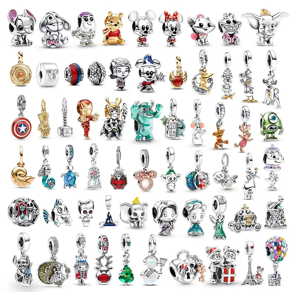 New Sterling Silver Charm 100th anniversary pendant Fit Original Pandora Bracelet Herocross Disney Micky Women DIY jewelry gift